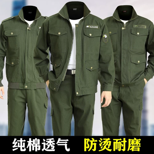 Хлопковый осенний комбинезон, износостойкие штаны, увеличенная толщина, защита от ожогов