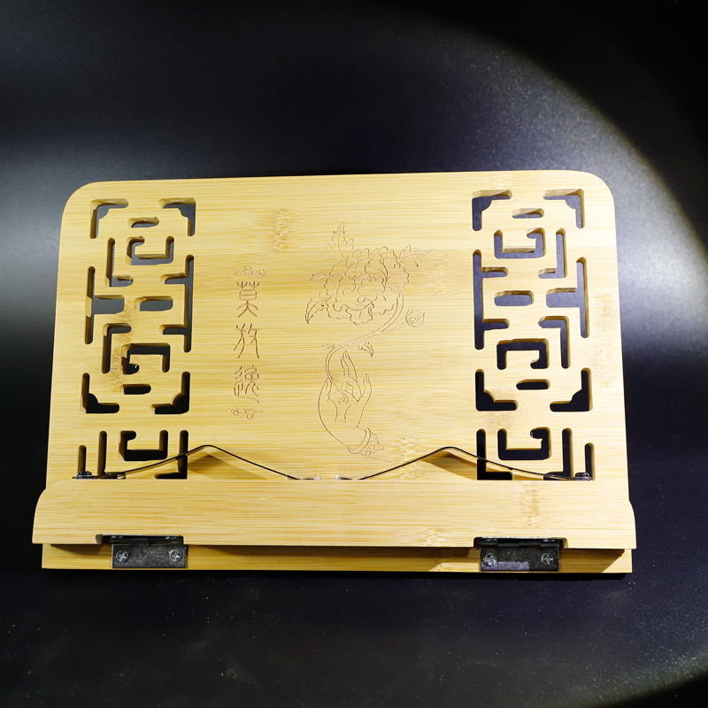 (Kinsa Store) Bamboo Sutra Bookshelf Reading Rack Multifunctional 