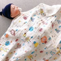 Newborn gauze bath towel baby bath summer 6-layer cotton baby blanket thin section quilt childrens towel quilt 1