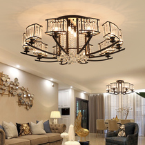 2019 new European crystal living room lamp study simple modern atmosphere Household American light luxury bedroom ceiling lamp