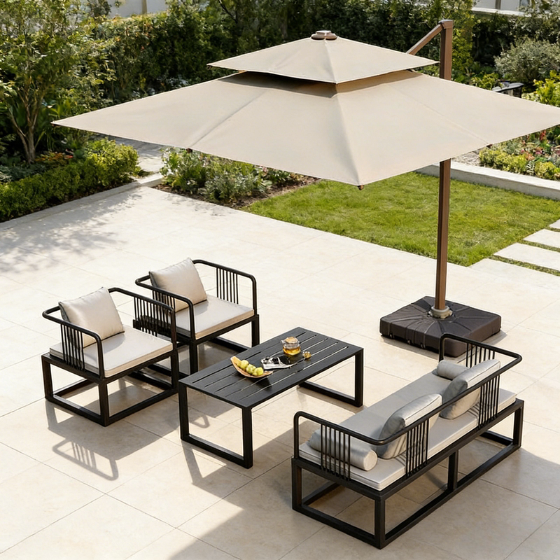 Outdoor Sofa Courtyard Nordic Simple Modern Iron Art Rainproof and Sunproof Leisure Combination Sofa Table and Chair Set Outdoor Sofa Courtyard Nordic Simple Modern Iron Art Rainproof and Sunproof Leisure Combination Sofa Table and Chair Set