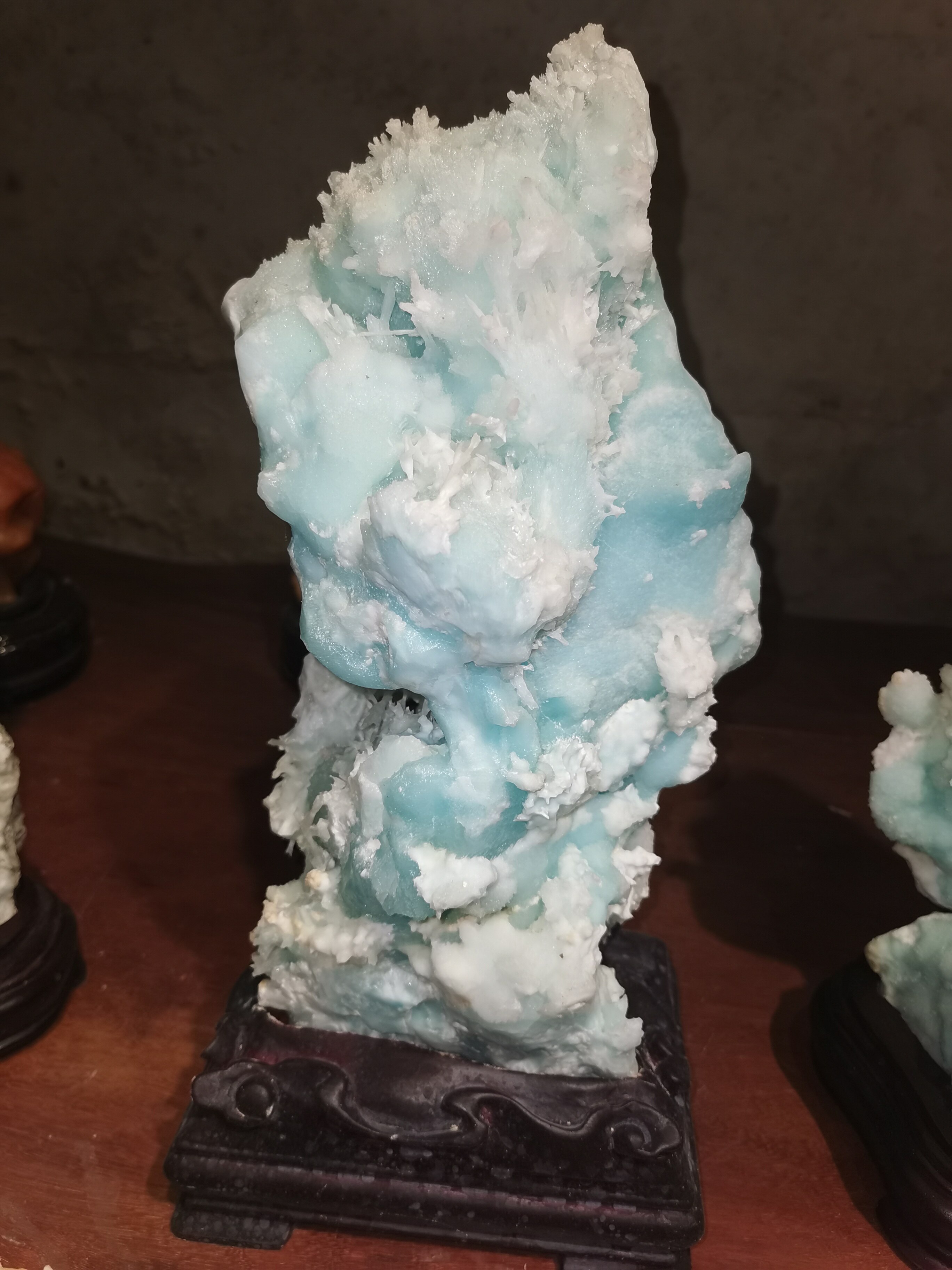 New product blue aragonite natural mineral crystal rare mineral teaching specimen original stone ornament collection