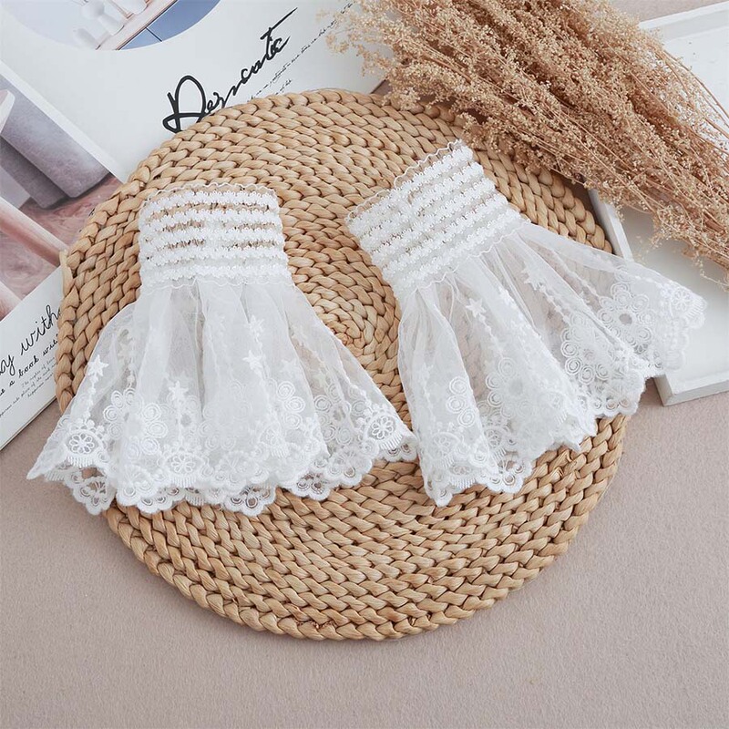 Elastic Short Fake Cuffs for Women, Detachable Lace Trim Wrist Covers, Versatile for Sweaters and Hoodies Elastic Short Fake Cuffs for Women, Detachable Lace Trim Wrist Covers, Versatile for Sweaters and Hoodies
