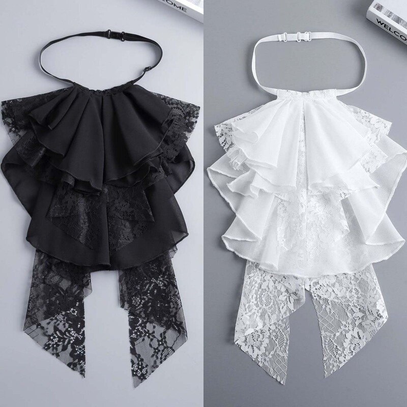 Fake Collar White Court-Style Bow Tie Versatile Women's Retro Dark Style Lace Neck Wrap Scarf Accessory