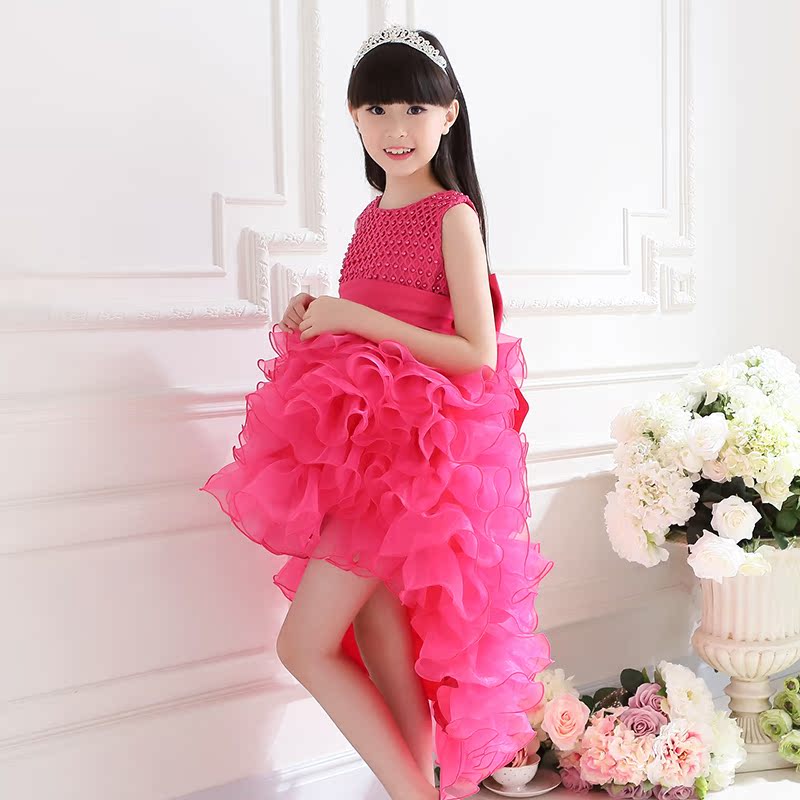 Cô gái kéo váy mùa thu váy bé gái poncho công chúa váy Hàn Quốc phiên bản hiệu suất đầm đầm váy trẻ em dương khí của.
