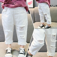 Trẻ em mặc 2018 xuân hè mới bé trai và bé gái Phiên bản Hàn Quốc của quần jeans thời trang quần bé quần jean nam mùa đông 1-7 tuổi
