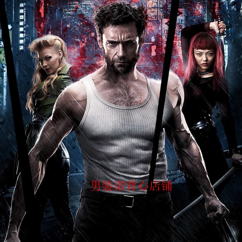 Wolverine Movie-Style Thick-Threaded Pure Cotton Tank Top, White Round-Neck Sports Fitness Sweat-Absorbent Breathable Quick-Dry Tank Top
