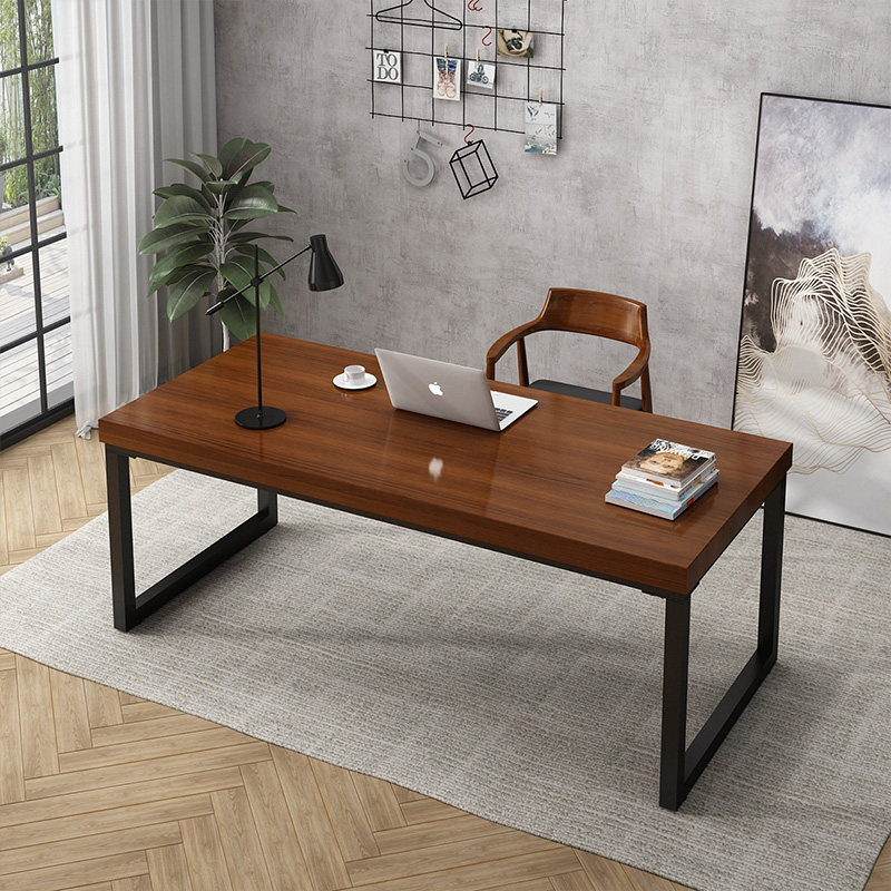 Nordic solid wood desk desktop computer desk wrought iron desk simple modern bedroom desk home workbench