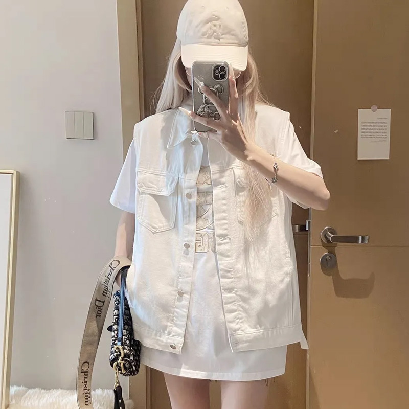 2025 New Denim Vest for Women, Loose Fit, Suitable for Petite Figures, Suitable for Spring and Autumn, Outerwear Vest, Summer Wear