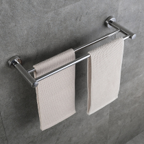 Bathroom stainless steel towel rack single rod double rod rack punch-free dormitory toilet pylons thickened bath towel rack