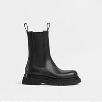 BV2022 autumn winter genuine leather coarse heel Inn Wind Martin boots female thick bottom Chelsea short boots slim heightening short boots