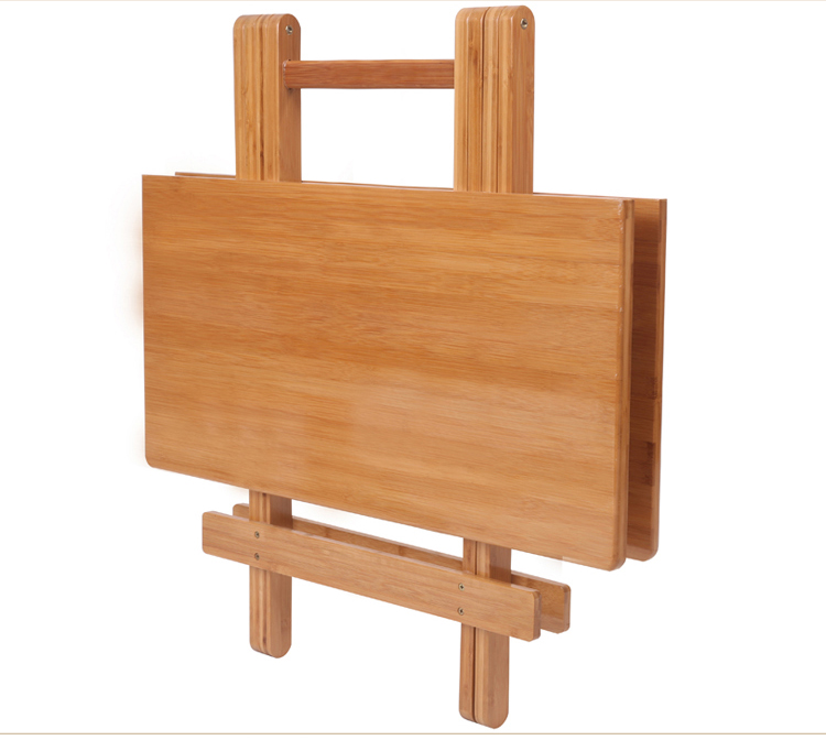 Bàn gấp đơn giản bàn ăn nhà vuông bàn di động vuông rắn gỗ tre căn hộ nhỏ ăn bàn ghế - Bàn bàn học chân sắt