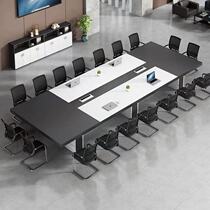 Office furniture large conference table long table simple modern rectangular staff training table and chair combination office table