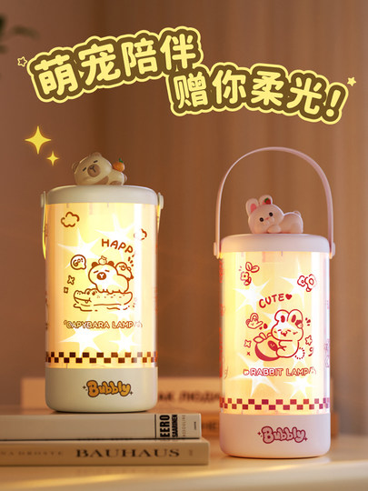 Cute Atmosphere Lamp, Night Light, Bedroom Bedside Lamp, Desktop Ornament, Decoration, Gift for Girlfriend or Best Friend, Camping Lamp