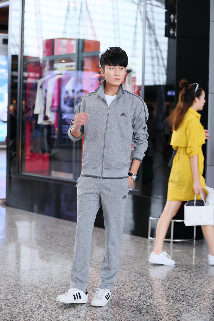 Thể thao phù hợp với nam giới mùa xuân và mùa thu thể thao giản dị phù hợp với nam giới mùa thu thể thao hai mảnh chạy thể thao nam quần thể thao nữ