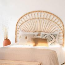 Nordic rattan bed art rattan bed double bed hotel B&B headboard bed screen creative ins princess bed