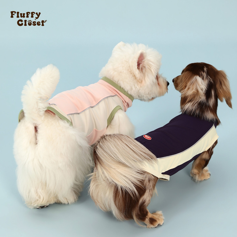 Fluffy Closet Spring/Summer Color-Block Adjustable Dog Vest for Small Dogs, Sun Protection Cooling Clothing