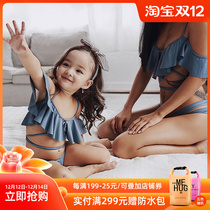 @ OM new cute split childrens swimsuit girl strap set baby bikini parent-child holiday swimsuit
