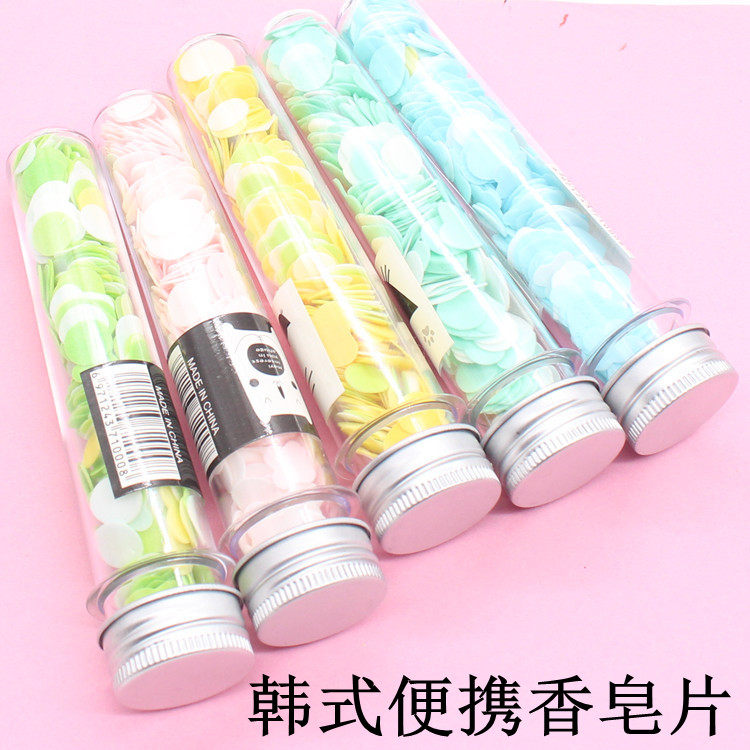 Portable colored petals small perfumed soap pieces paper Korea Soap Flowers Adult Children Handwash Sheet Travel Supplies