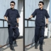 Cotton mùa hè mỏng quần áo phù hợp với nam dài tay mặc quần áo bảo vệ máy hàn sửa chữa cơ khí tự động sửa chữa dụng cụ bảo trì quần jean nam đẹp Bộ đồ