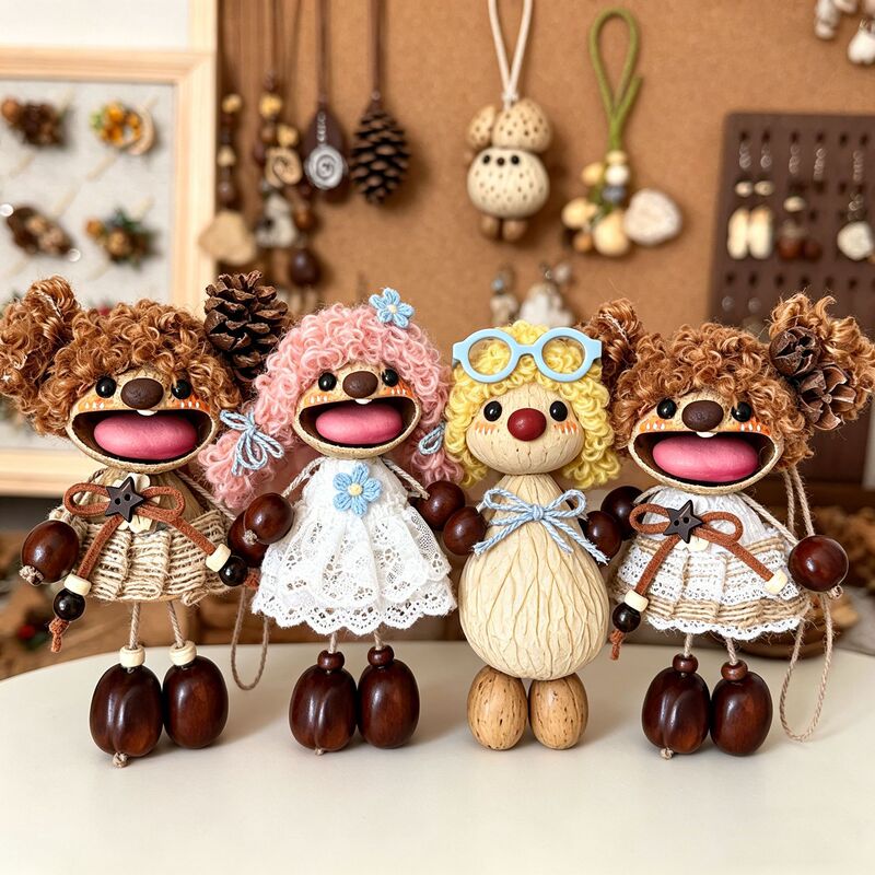 Cute Fruit Pod Doll DIY Material Kit Handmade Gift Small Vine Pendant Car Hanging Practical Creative Toy Cute Fruit Pod Doll DIY Material Kit Handmade Gift Small Vine Pendant Car Hanging Practical Creative Toy
