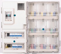 Plastic transparent single-phase 9 household electronic meter box Nine card intelligent prepaid left and right structure power distribution master control box