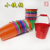 Childrens beach toys small iron bucket tool set candy color tin bucket dug sand bucket shovel seaside play water bucket