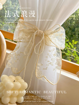 Legal Lace Bow Tie-knot Curtains Décor Accessories small ornaments Nordic zrope dotted with lace-tied rope pendant