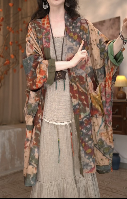 Shijiu Home [Tian Gong] High-End Limited Edition Seven-Color Woven Rain Dew Linen Cardigan Jacket for Women in Spring, Summer, and Autumn