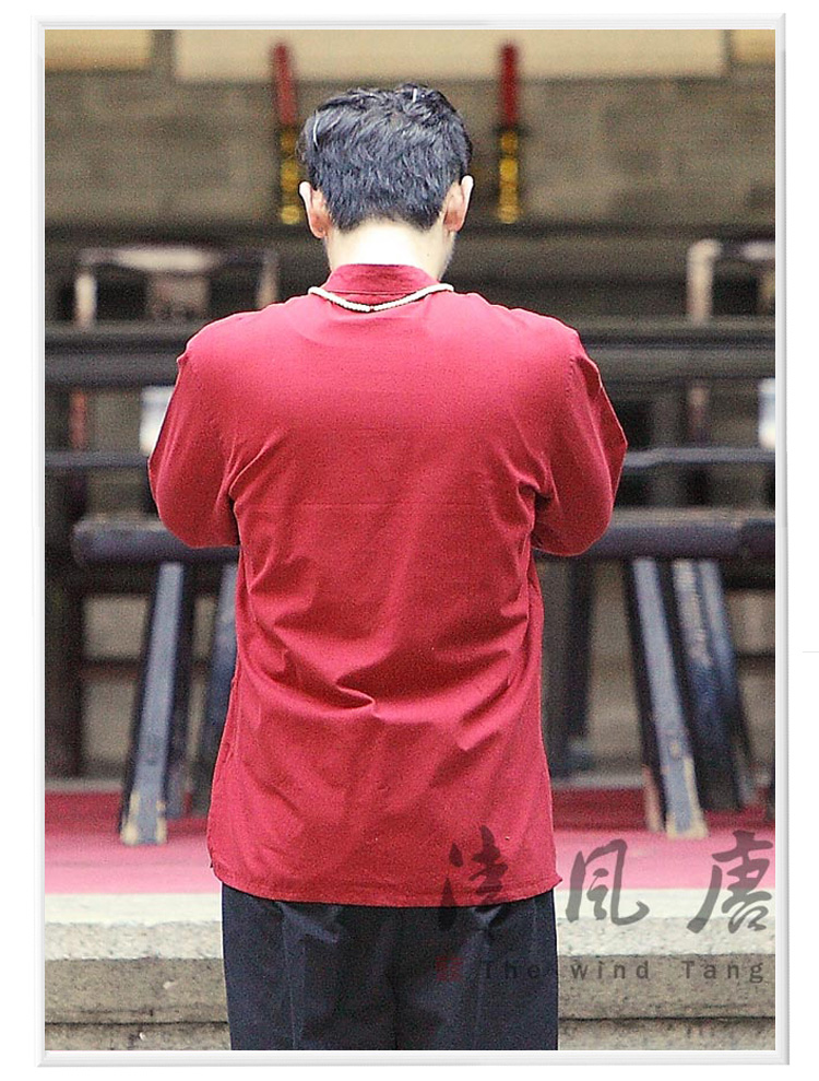 Qingfeng Tang Trung Quốc quần áo nam cũ vải thô dài tay mùa xuân và mùa thu đứng cổ áo trẻ trung và trung niên Tang phù hợp với áo khoác Trung Quốc trang phục dân tộc