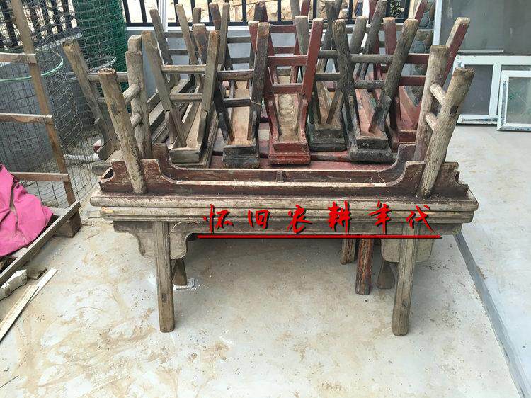 Old wooden bench solid wood strip bench old furniture antique spring stool folk nostalgic old goods folk old objects-Taobao