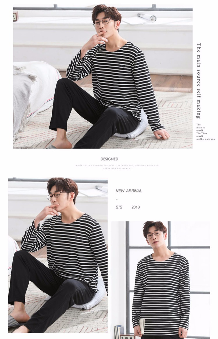 Mùa xuân và mùa thu đồ ngủ nam nam dài tay cotton trẻ trung phim hoạt hình nam mùa đông cotton mỏng phần dịch vụ nhà thời trang mặc nhà