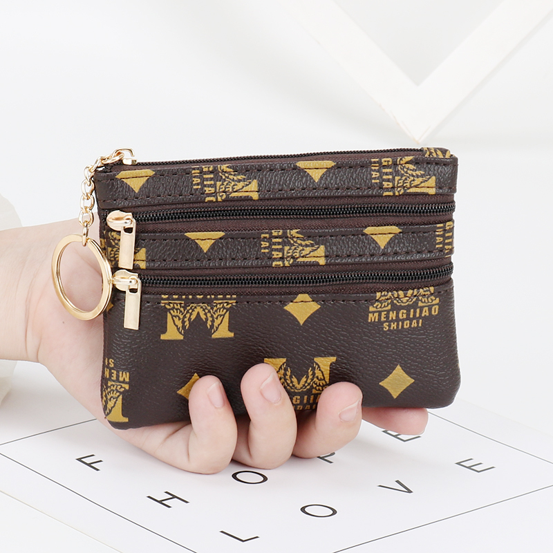 New Style Zipper Coin Purse for Women, Fashionable Hand-Held Small Bag, Mini Ultra-Thin Short Wallet, Key Card Holder, Purse
