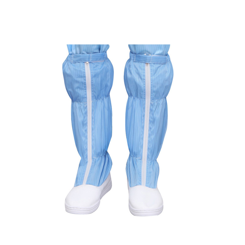 Antistatic high cylinder shoes blue white long drum boot PVC bottom dust-free shoes dust-proof breathable deodorant