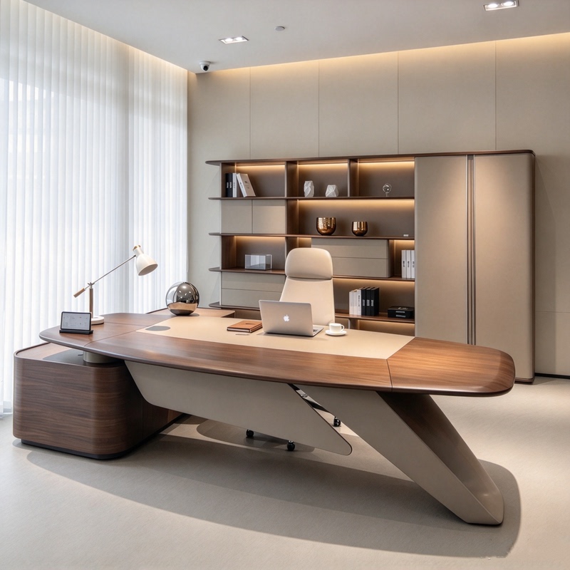 New Chinese-Style High-End Solid Wood Executive Desk, North American Black Walnut Executive Desk, Light Luxury, Simple and Modern Ceo Desk