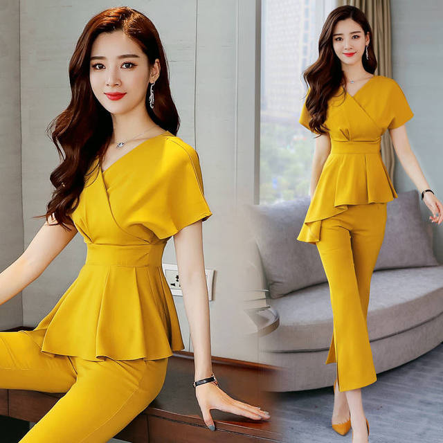 Suit women's summer suit 2023 new Korean style fashion slim temperament wide-leg pants suit foreign style slimming two-piece suit