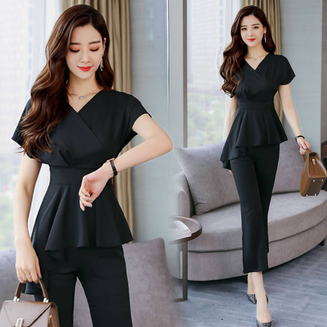 Suit women's summer suit 2023 new Korean style fashion slim temperament wide-leg pants suit foreign style slimming two-piece suit