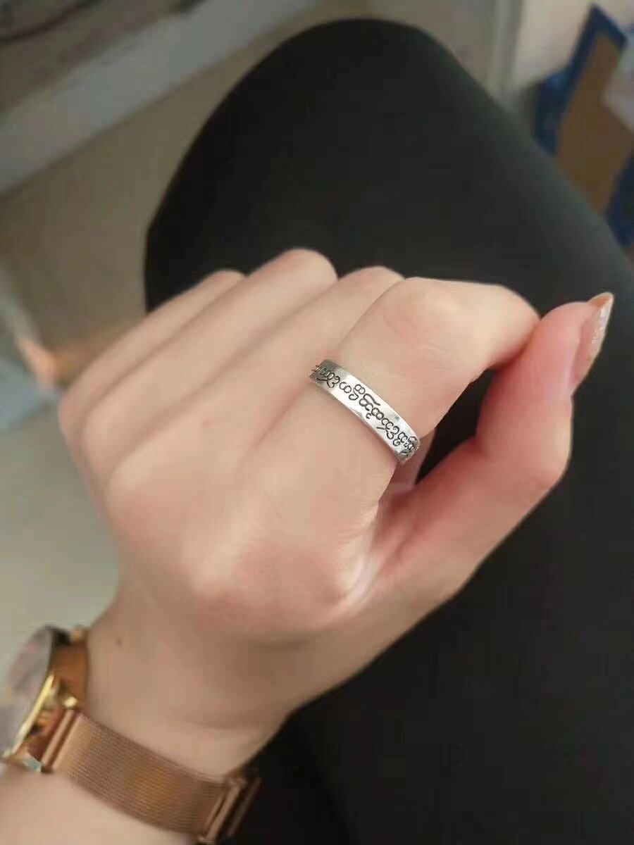 Vegetarian Thai Buddhist specialty dragon Bormanna Anya Mooney pure silver ring Chongdi mask must be beaten