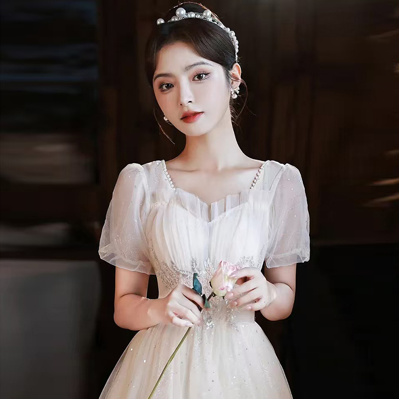 High-End Banquet Host Piano Vocal Student Art Exam 18Th Birthday Coming-Of-Age Ceremony Long Dress Performance Costume