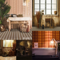 Small cloth bjd doll hand-done ob11 photo background paper photography background cloth vintage interior oil painting texture