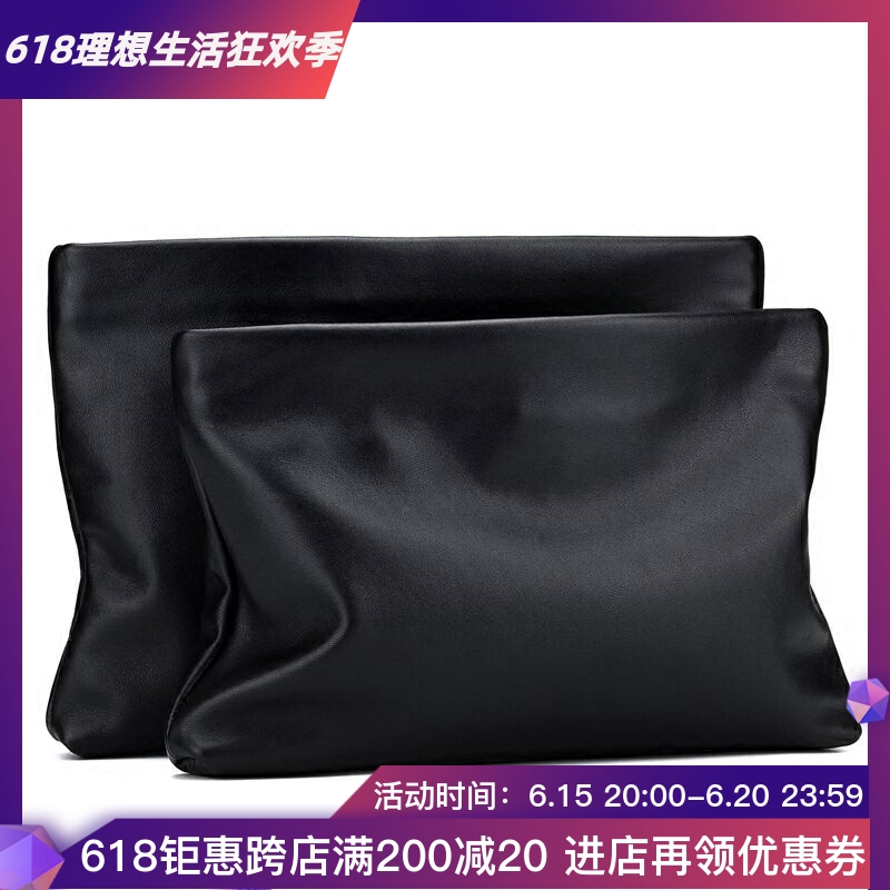 Men Genuine Leather Handbag Large Capacity Envelope Bag Soft Leather Bull Leather Hand Grab Bag Casual Business Light Lavish High-end Hand Grab Bag