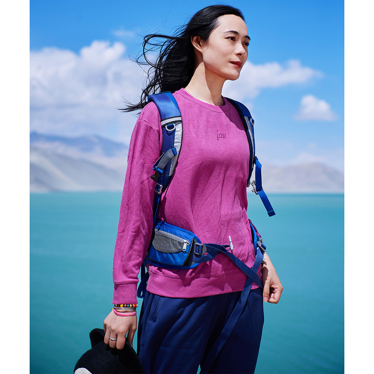 Beijing Forest Outdoor Autumn and Winter Xinjiang Cotton Heat Velvet Knitted Turtleneck Backing Fleece Thick Cotton T Mountaineering Suit Long Sleeve Female