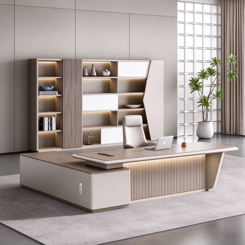 Boss Desk, Simple Modern Executive Desk, Boss Office Desk, Light Luxury Executive Desk and Chair Set