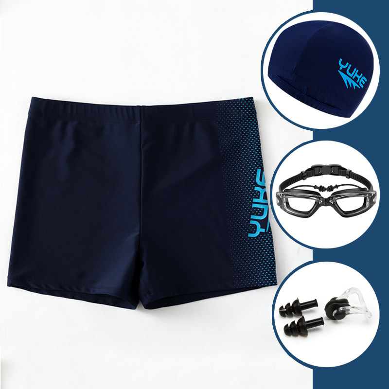 Swimming Trunks Bathing Cap Suit Swimming Goggles Big Boy High Junior High School Student Boy Teen Professional Training Exam Swimming Gear