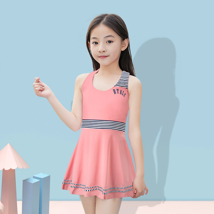 Girl's swimsuit 2021 New Korea CUHK Boy 10-year-old girl 12 Yangqi one-piece Skirt Spa Swimsuit