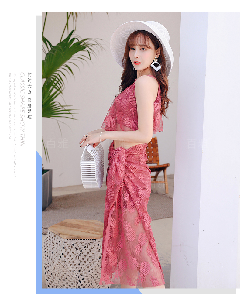 Bộ đồ bơi bikini ba mảnh gợi cảm Váy ren Boxer Slim Body Spa Cô gái Hàn Quốc Áo tắm màu rắn - Bikinis bộ đồ tắm biển nữ