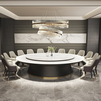 Rock Board Electric Dining Club Hotel Big Round Table Big Round Table Large House Style Villa Bag Marble Round Dinner Table 20 people