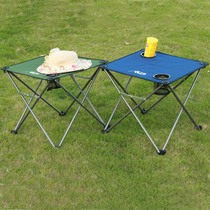 Outdoor mini folding table camping small cloth table picnic barbecue light casual poker table convenient Camping Fishing