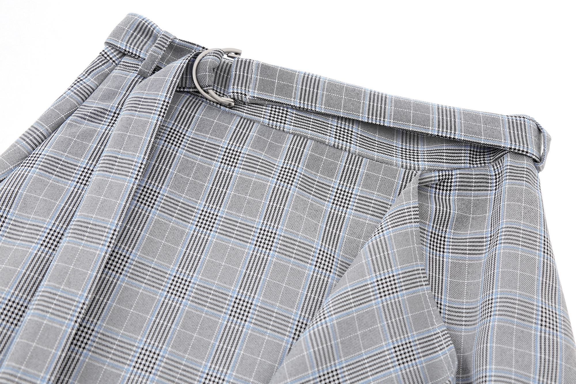 BANANA kẻ sọc váy không đều nữ 2019 mới hè cao eo giữa váy houndstooth qua đầu gối - Váy chan vay