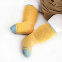 Baby socks autumn and winter cotton thickened terry warm high tube loose mouth 1-5 years old newborn socks 0-3 months